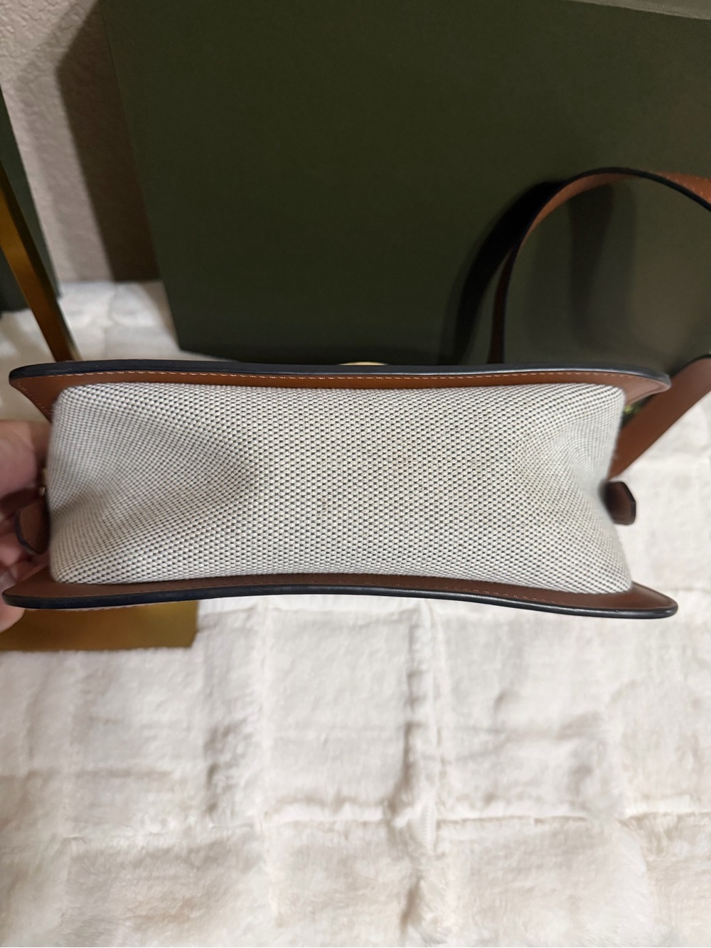 Longchamp Box-Trot Canvas Mini Shoulder/Crossbody HandBag in Cognac - Picture 6 of 14
